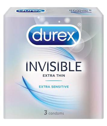 Bao cao su Durex Invisible Extra Thin (3 Cái / Hộp)