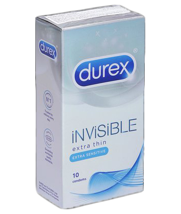 Bao cao su Durex Invisible Extra Thin (10 Cái / Hộp)