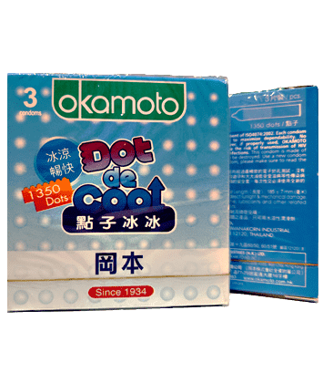 Bao cao su Okamoto Dot De Cool mát lạnh (Hộp 3 cái)